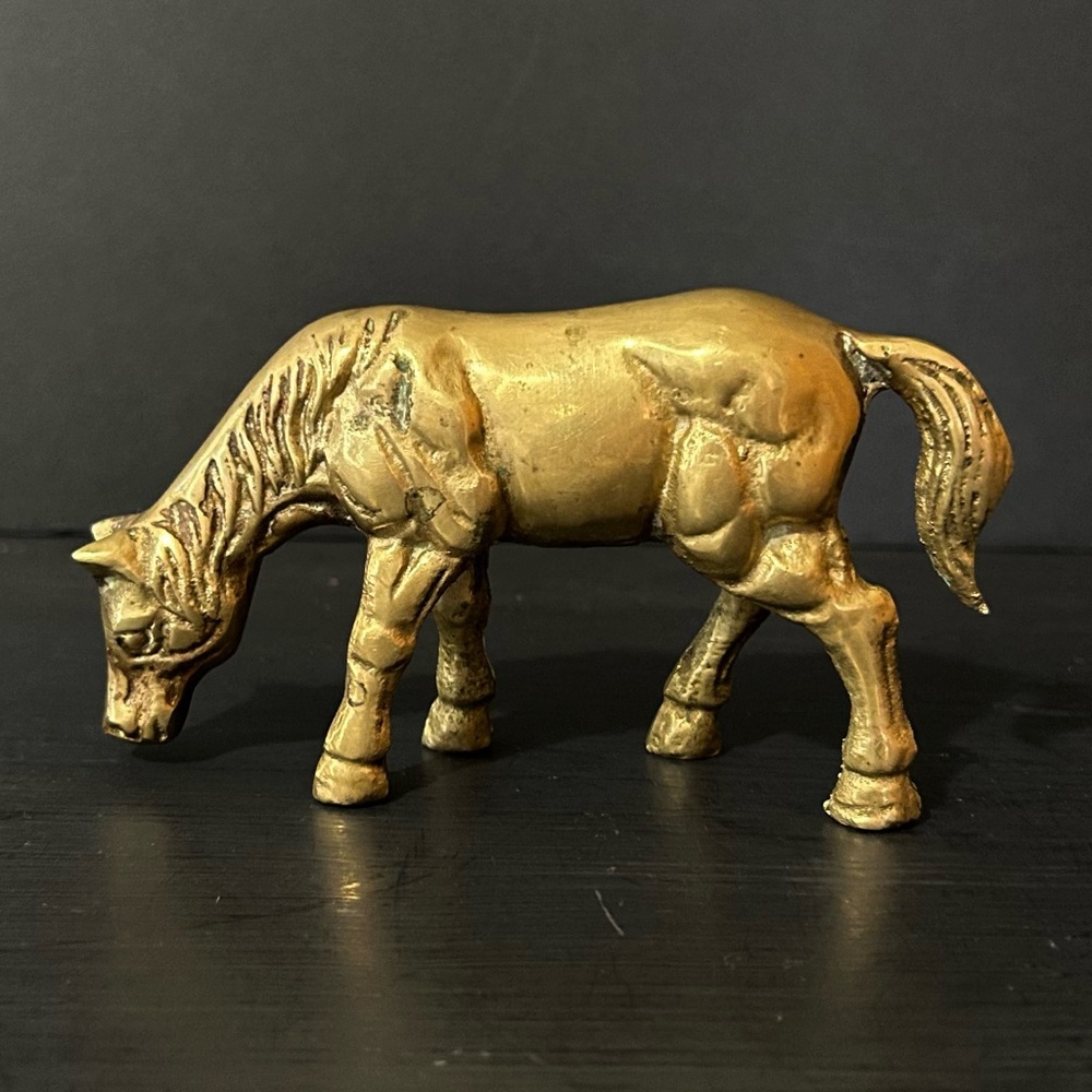 Vintage Brass Horse Figurine, 5.25x2.75x1.25 - Picture 2 of 4